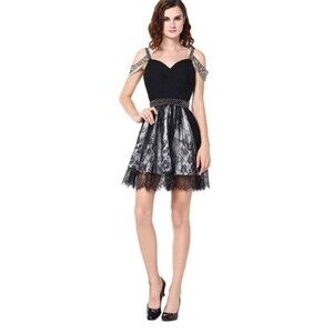 Olivia Dress Factory Women’s Fairy Whimsygoth Black Lace Corset Dress size 6